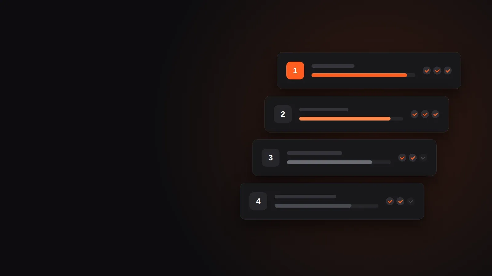 Illustration d'un classement de quatre outils de tracking avec notes et critères cochés