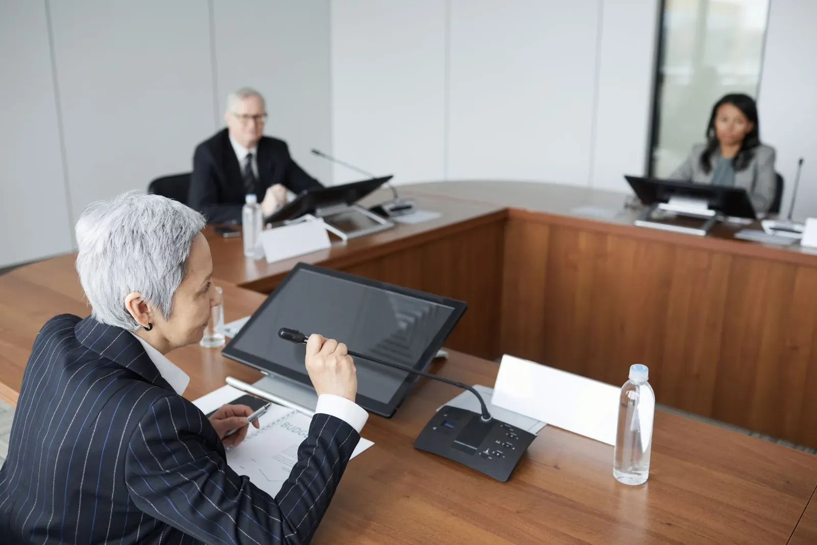Executives meeting in a boardroom
