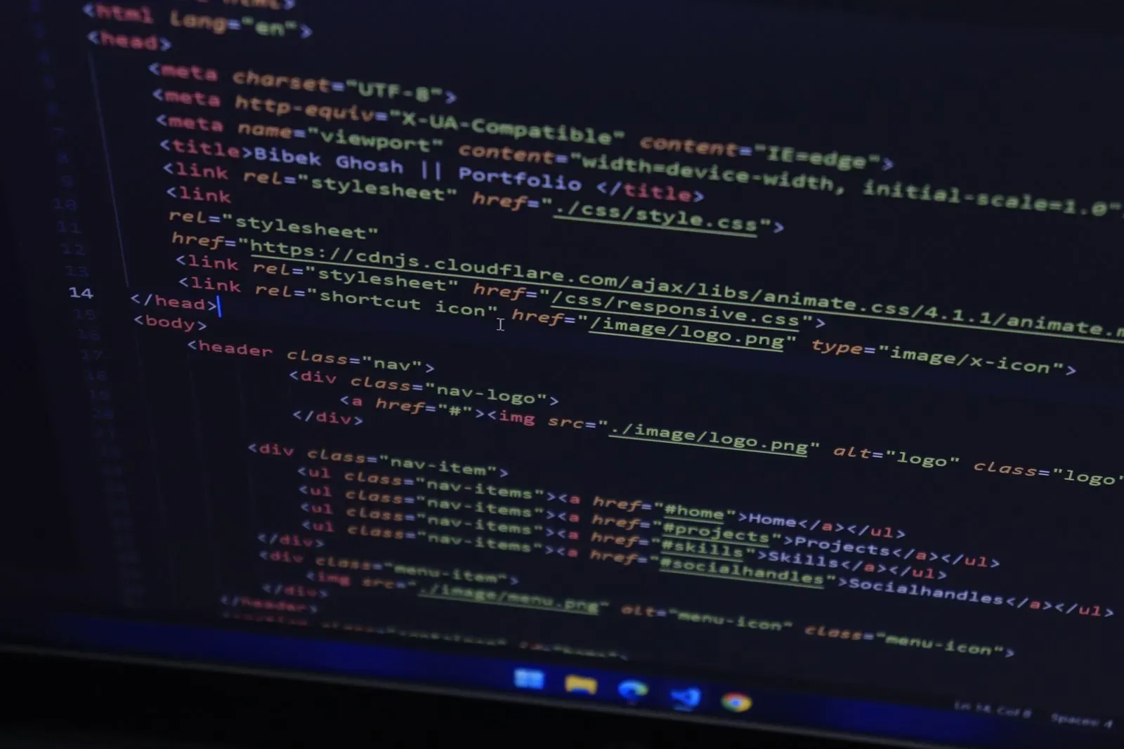 Website source code on screen during a technical SEO audit