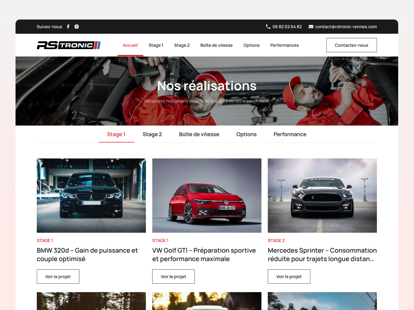 Projects filtered by service